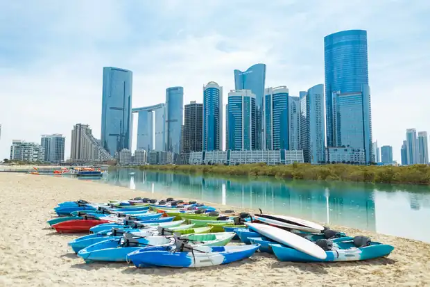 Waterfront towers and boats